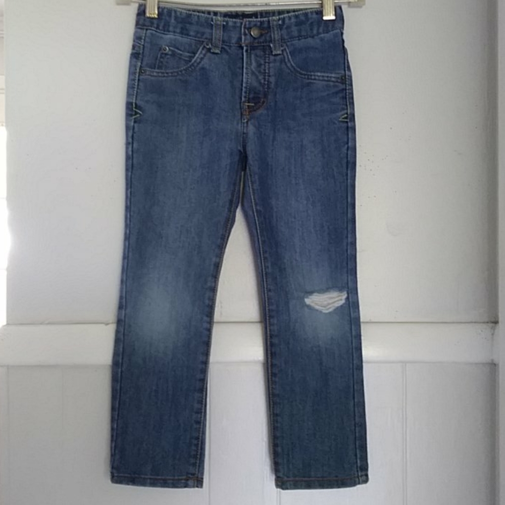 Lucky Brand medium wash ripped straight je…